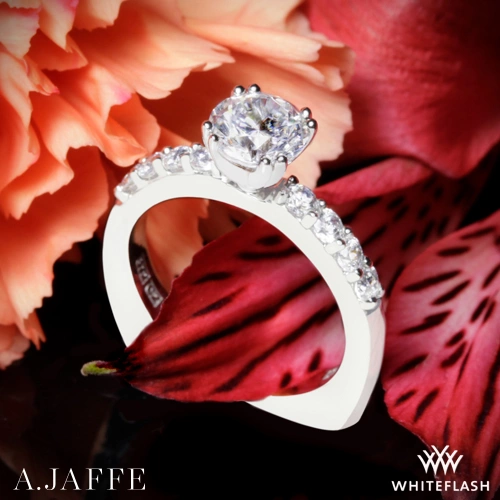 14k White Gold A. Jaffe Classics Diamond Engagement Ring at Whiteflash