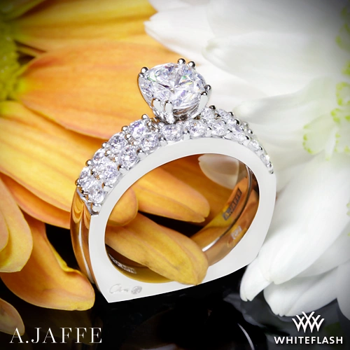 14k White Gold A. Jaffe Classics Diamond Wedding Set at Whiteflash