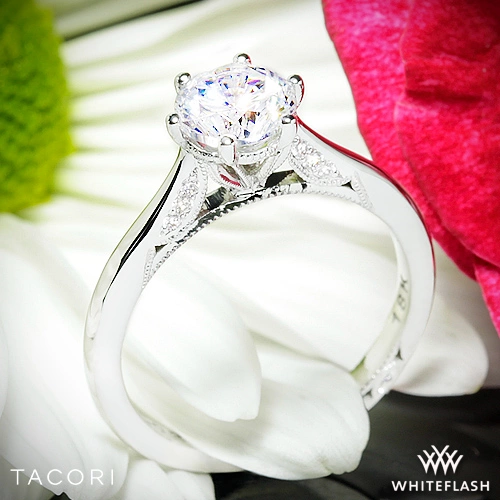 18k White Gold Tacori Simply Tacori Solitaire Engagement Ring at Whiteflash