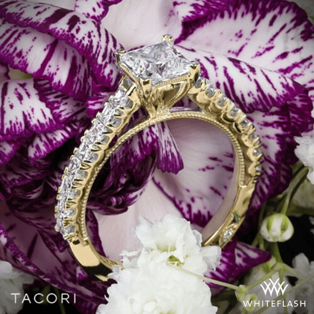 18k Yellow Gold Tacori Clean Crescent Diamond Engagement Ring at Whiteflash