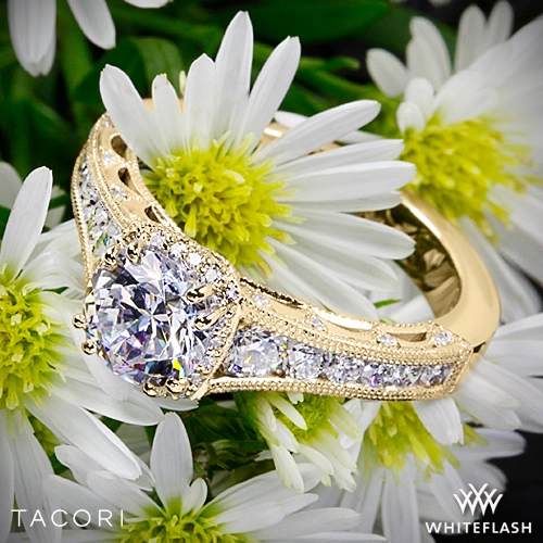 18k Yellow Gold Tacori Reverse Crescent Contemporary Diamond Engagement Ring at Whiteflash