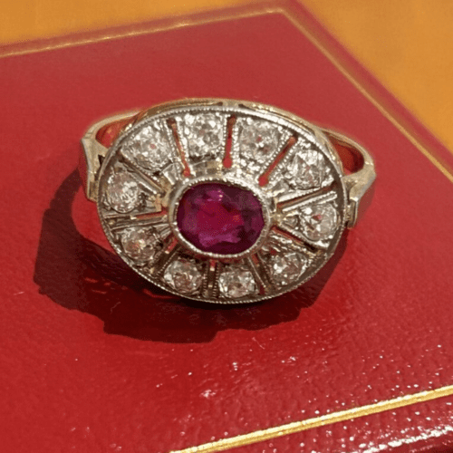 Ruby and diamond ring