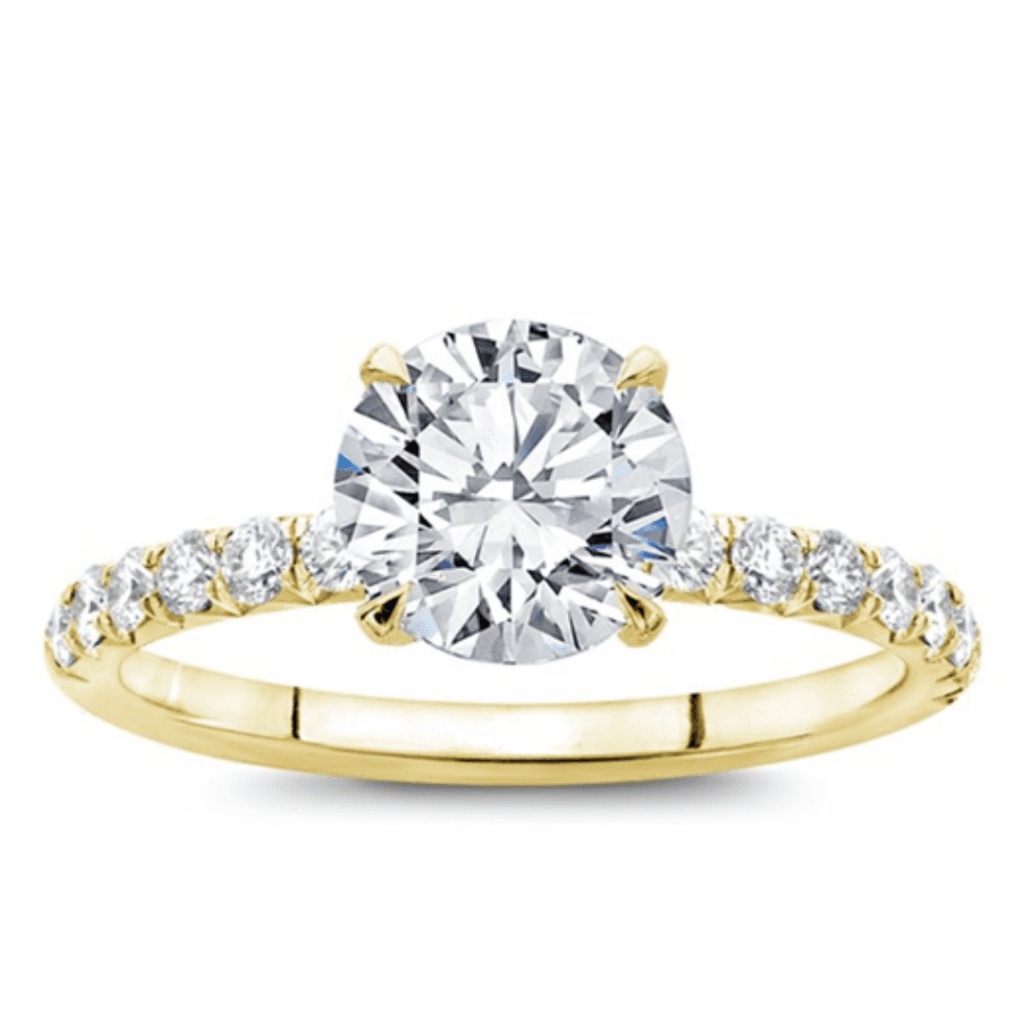 French Cut Diamond Basket Engagement Ring at Adiamor