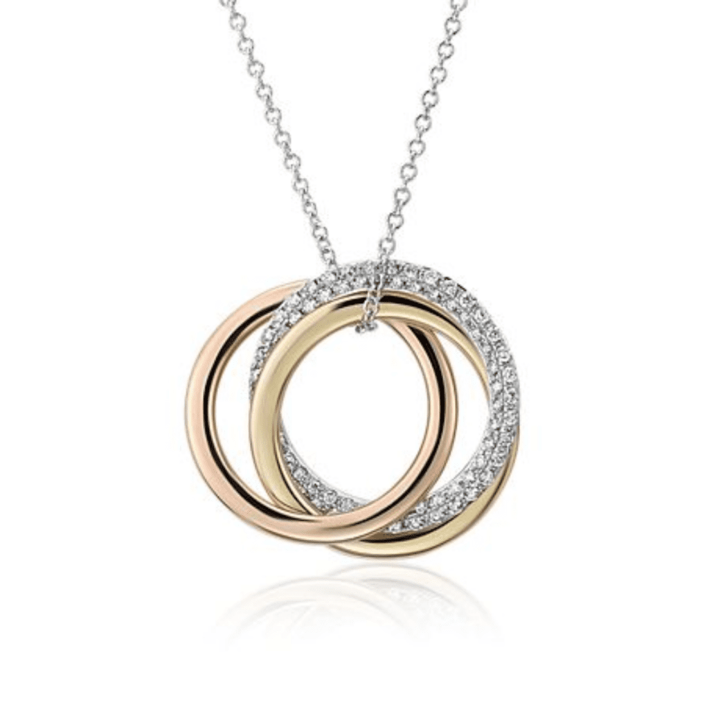 Infinity Trio Diamond Pendant In 14k Tri-Color Gold at Blue Nile