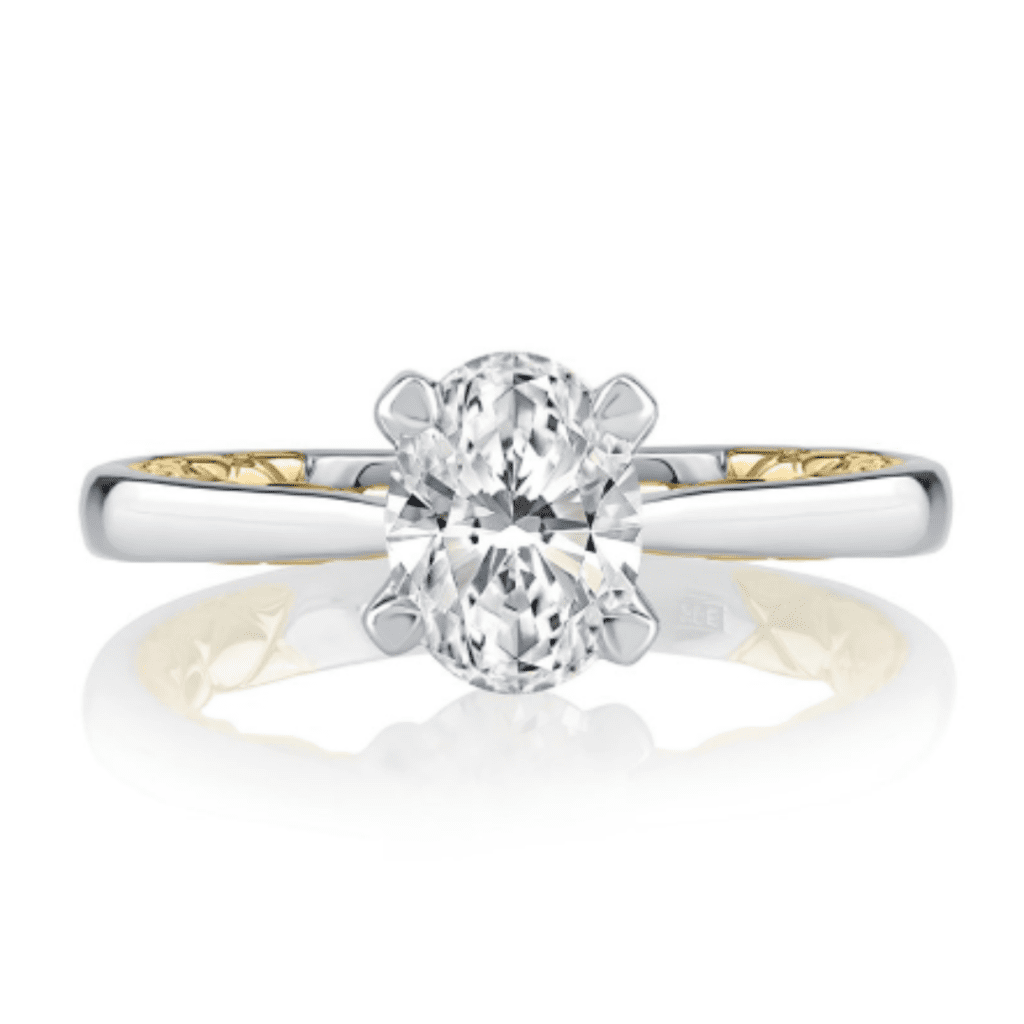 4 Prong Diamond Gallery Solitaire Ring at Continental Diamond