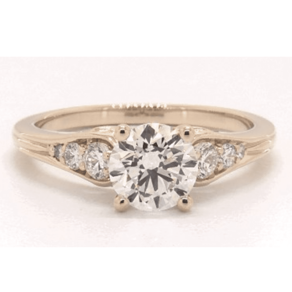 Lab-Created 1.71 Carat D-SI1 Excellent Cut Round Diamond Graduated Pavé Swirl Engagement Ring at James Allen