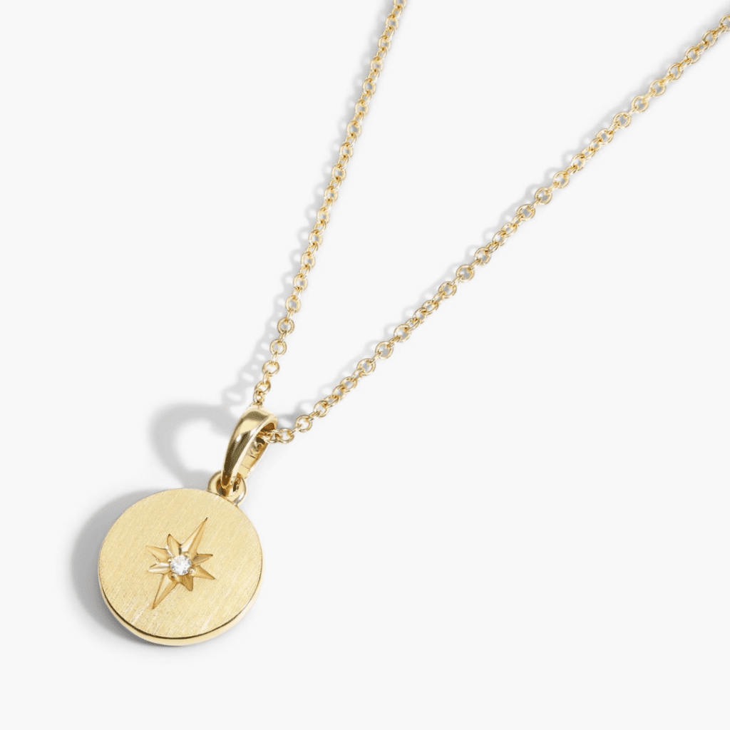 14K Yellow Gold Diamond Starburst Necklace at James Allen