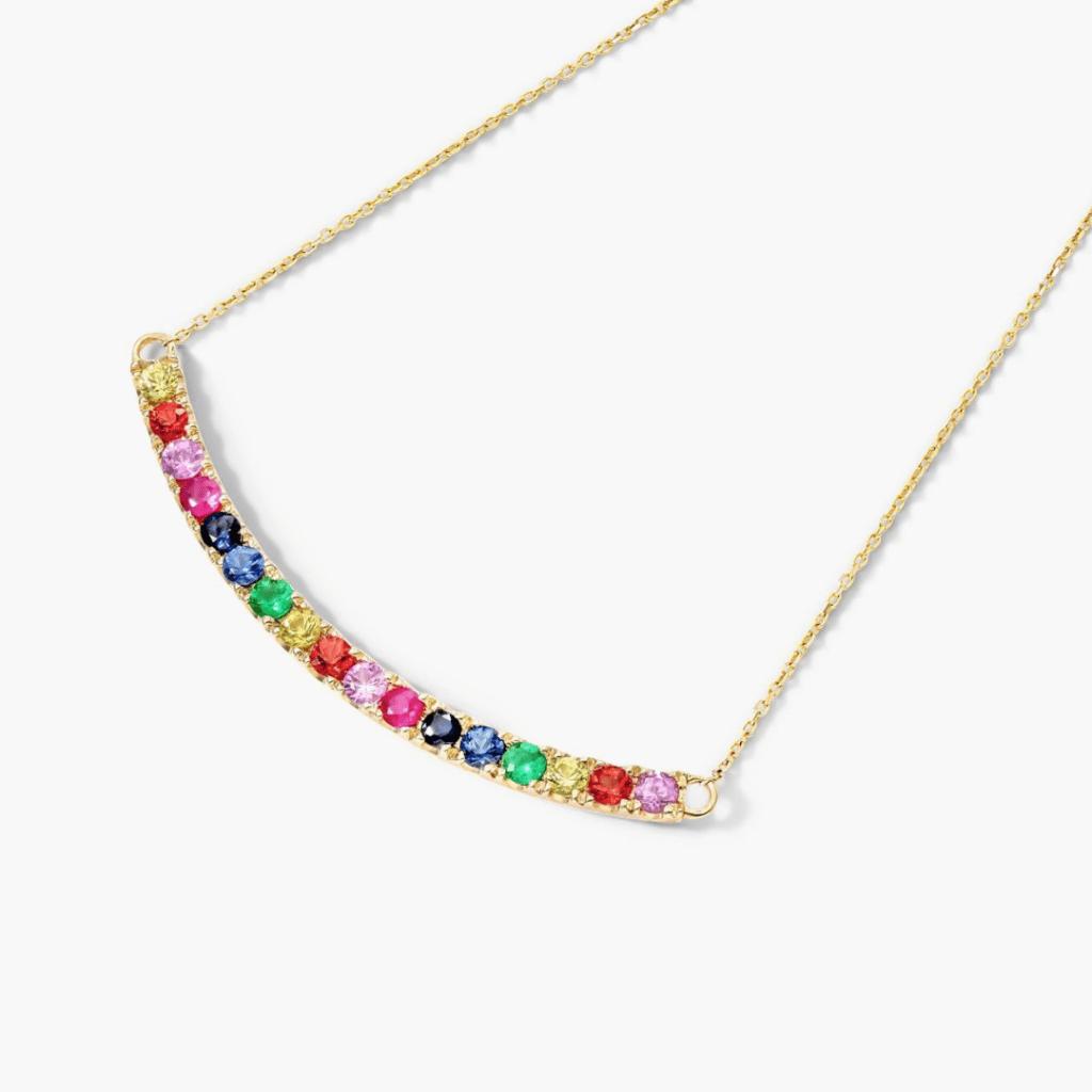 14K Yellow Gold Sapphire Rainbow Necklace at James Allen