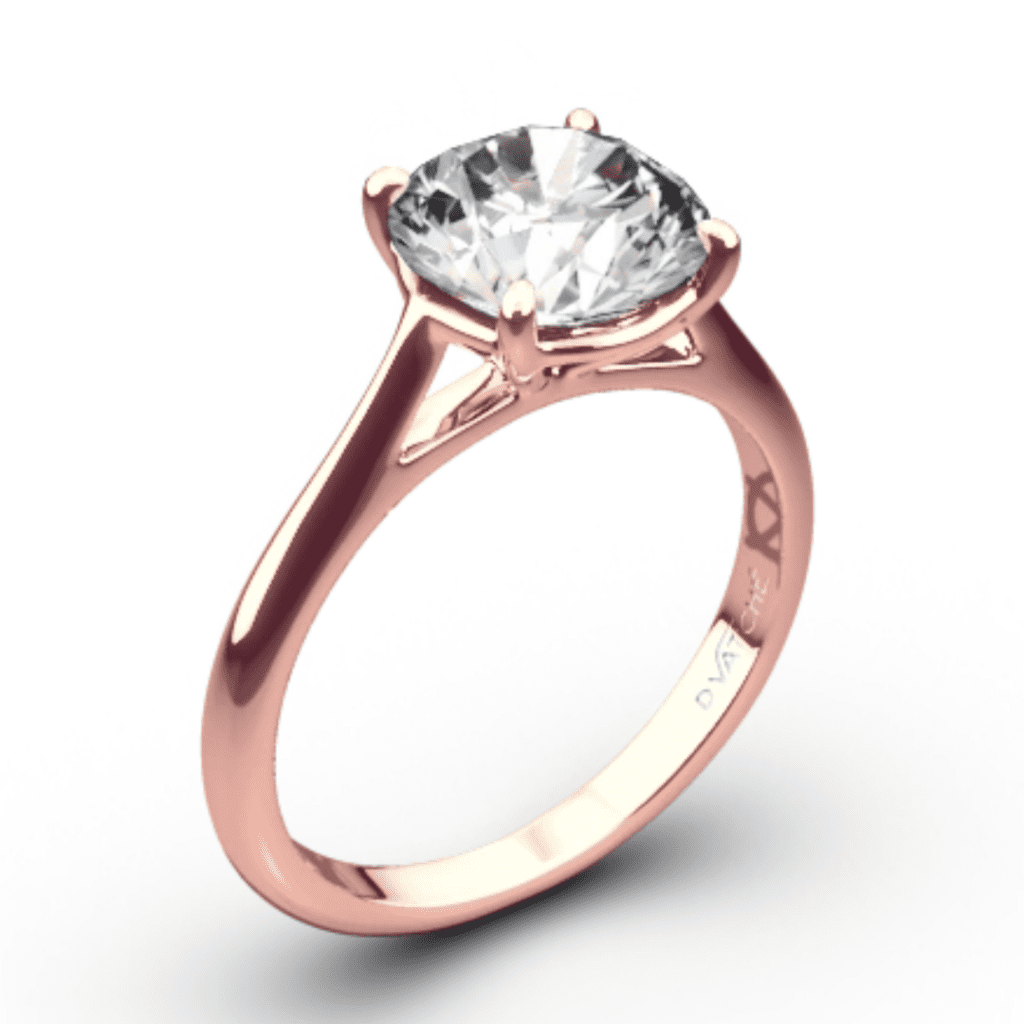 18k Rose Gold Venus Solitaire Engagement Ring at Whiteflash