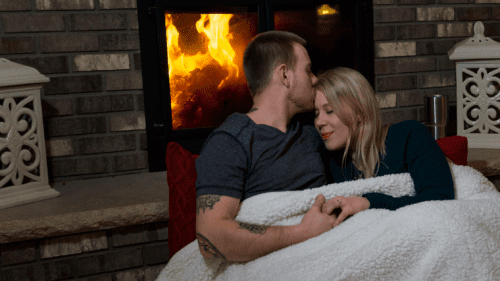 Fireplace couple