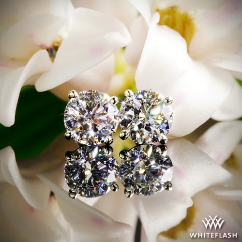 0.525ct J VS2 A CUT ABOVE® Round Diamond set in 4 Prong Martini Diamond Earrings at Whiteflash