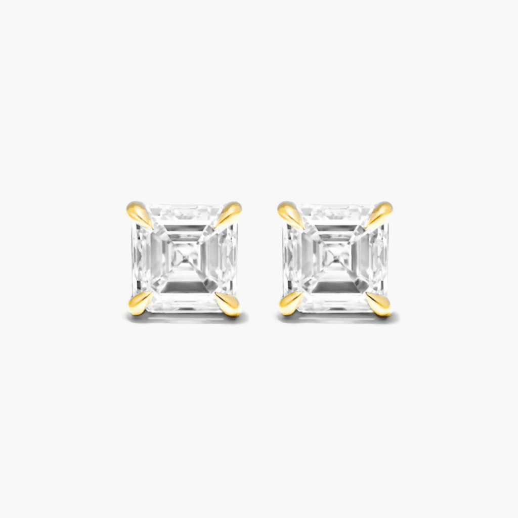 14K Yellow Gold Asscher Cut Diamond Stud Earrings (0.25 CTW - H-I SI1-SI2) at James Allen