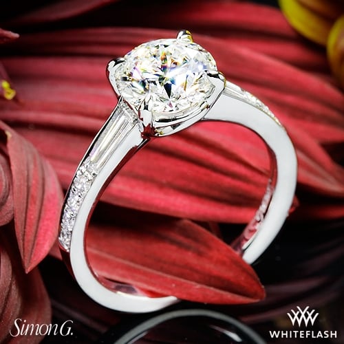 18k White Gold Simon G. Duchess Diamond Engagement Ring at Whiteflash
