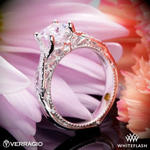 18k White Gold Verragio Venetian Lido Diamond Engagement Ring at Whiteflash