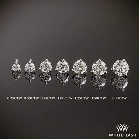 Different Diamond Stud Earring Carat Weights
