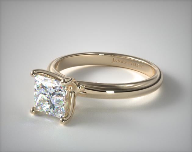 14K Yellow Gold Contour Engagement Ring