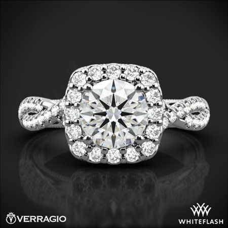 14k White Gold Verragio Renaissance 918CU Halo Diamond Engagement Ring