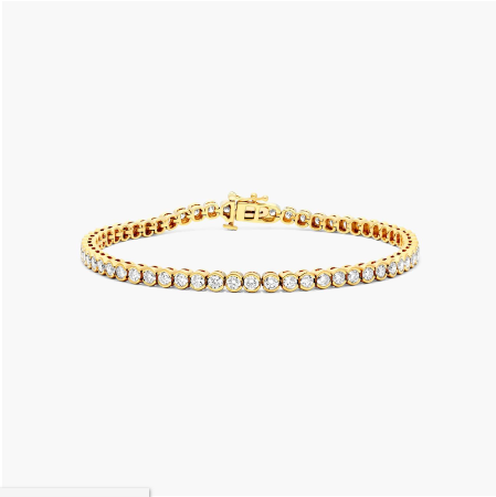 14K Yellow Gold Bezel Diamond Tennis Bracelet (5 CTW - H-I / SI1-SI2)