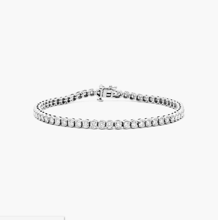 Platinum Bezel Diamond Tennis Bracelet (5 CTW - H-I / SI1-SI2)