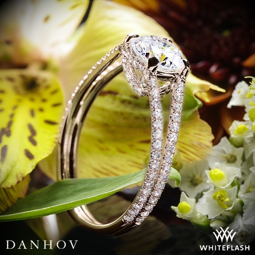 18k Rose Gold Danhov Per Lei Diamond Engagement Ring at Whiteflash