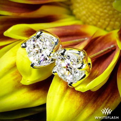 18k White Gold "W-Prong" Diamond Earrings - Settings Only at Whiteflash
