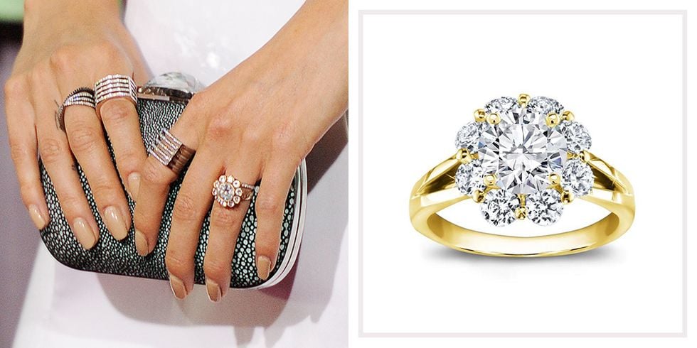 Nikki Reed elegantly adorns the exquisite Adiamor Flower Halo Diamond Engagement Ring.