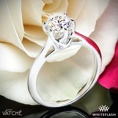 18k White Gold Vatche 191 Swan Solitaire Engagement Ring