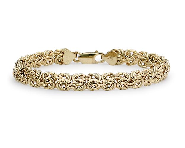 8" Byzantine Bracelet In 18k Italian Yellow Gold (7.5 Mm)