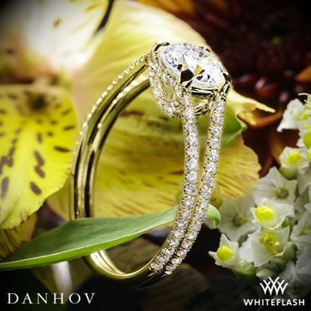 18k Yellow Gold Danhov LE116 Per Lei Diamond Engagement Ring