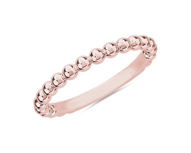 Beaded Stackable Ring In 14k Rose Gold (2.25mm)