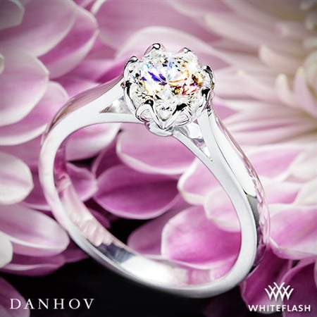 14k White Gold Danhov CL140 Classico Solitaire Engagement Ring