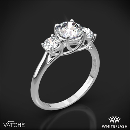 Platinum Vatche 319 X-Prong Three Stone Engagement Ring (Setting Only)