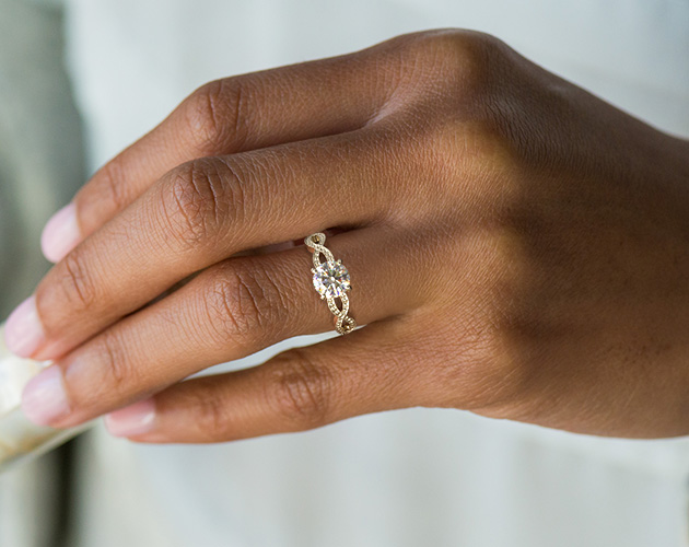 Platinum Vintage Infinity Engagement Ring