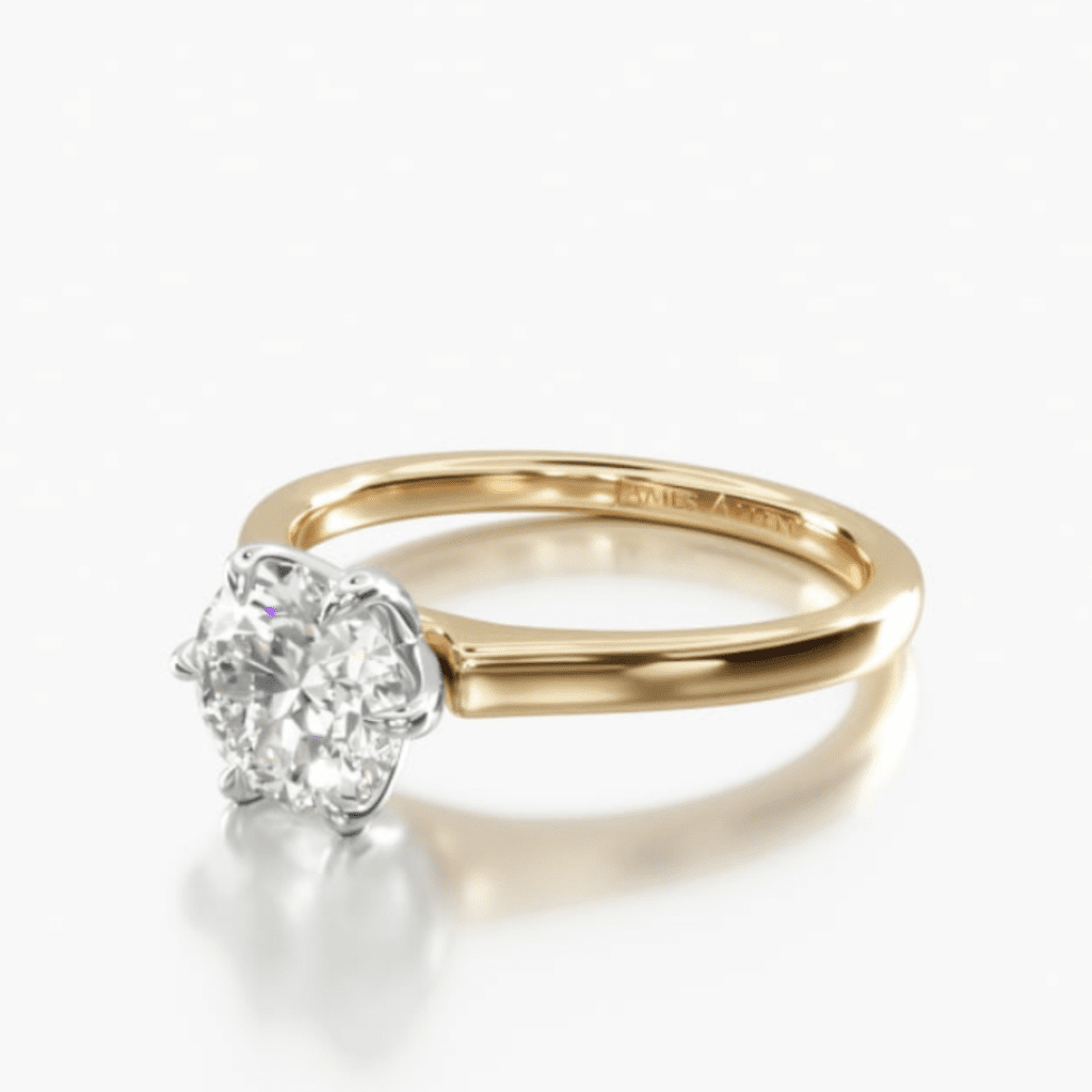 14K Yellow Gold Tapered Six Prong Diamond Engagement Ring at James Allen
