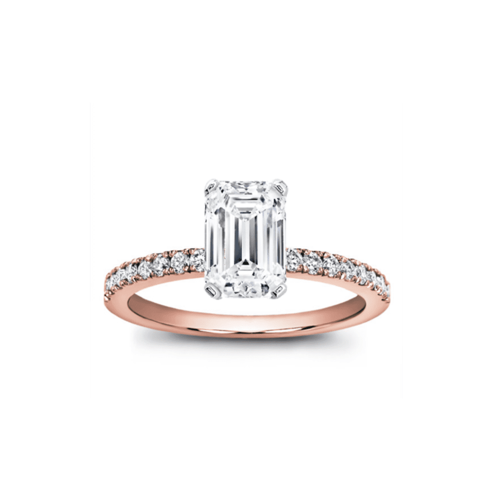 14K Rose Gold Classic Pavé Engagement Ring Setting at Adiamor