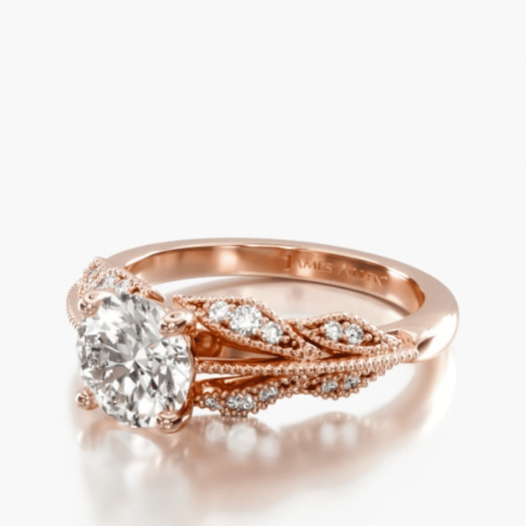 14K Rose Gold Vintage Inspired Floral Bouquet Engagement Ring at James Allen