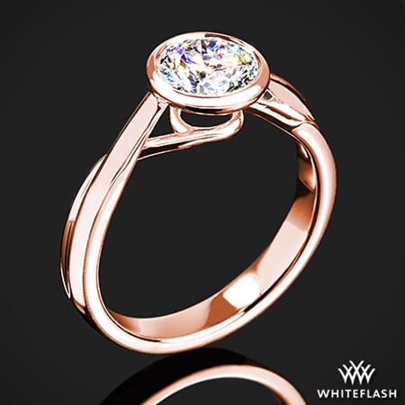 18k Rose Gold Serenata Bezel Solitaire Engagement Ring at Whiteflash