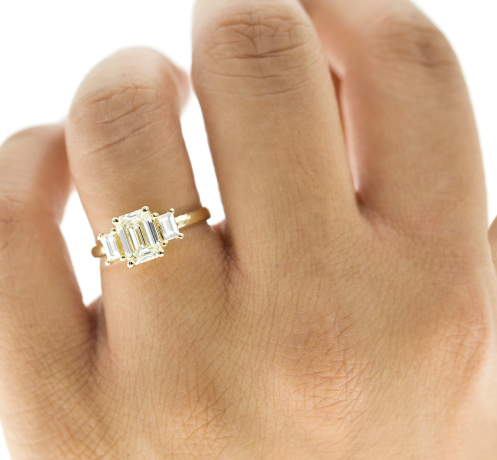 1/3 CT. TW. EMERALD-CUT DIAMOND ACCENTED SETTING at Adiamor