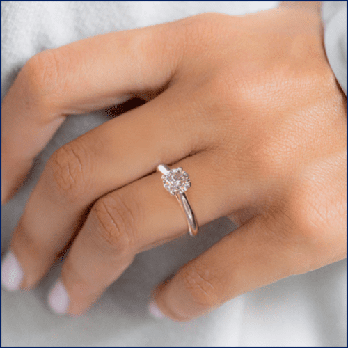 14K White Gold Sleek Diamond Engagement Ring at James Allen