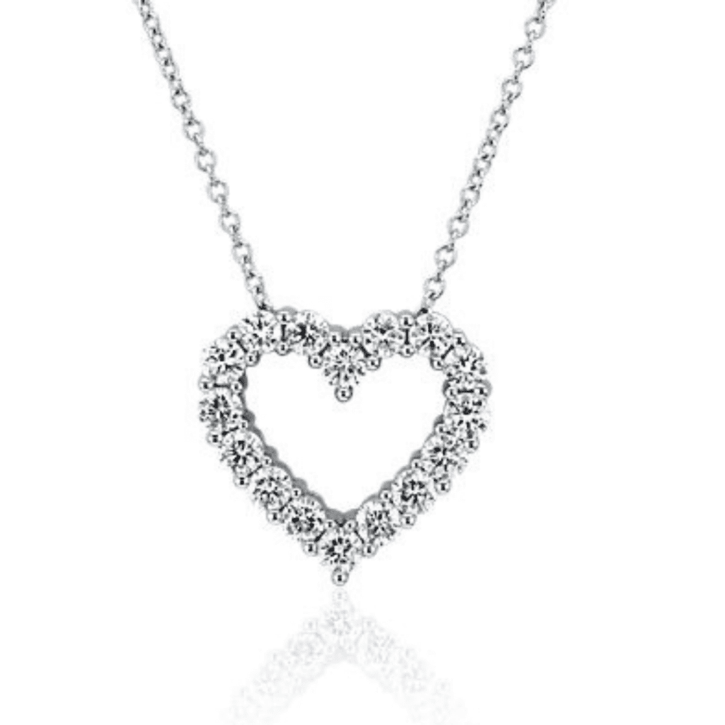 Lab Grown Diamond Heart Pendant In 14k White Gold (1 Ct. Tw.) at Blue Nile