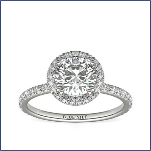 Blue Nile Studio Heiress Halo Diamond Engagement Ring In Platinum