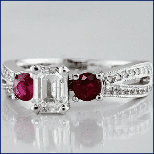 Ruby Accented Pave Engagement Setting at Adiamor