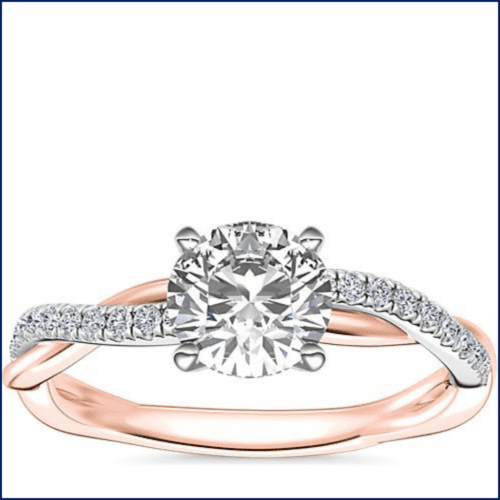 14K White Gold Sleek Diamond Engagement Ring at James Allen