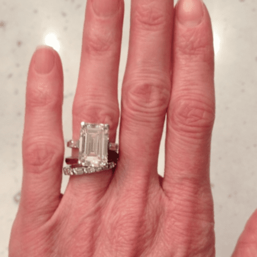 7-carat emerald-cut diamond engagement ring
