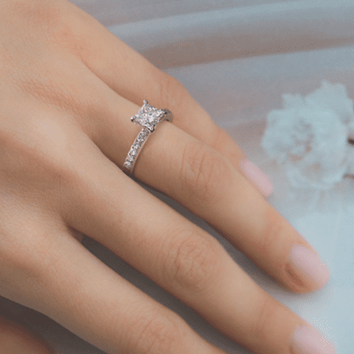 Platinum Micropavé Diamond Engagement Ring at James Allen