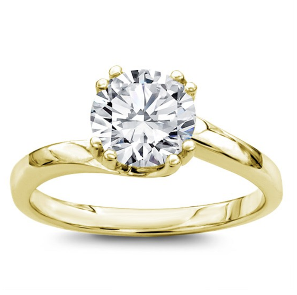 Solitaire Swirl Engagement Ring at Adiamor