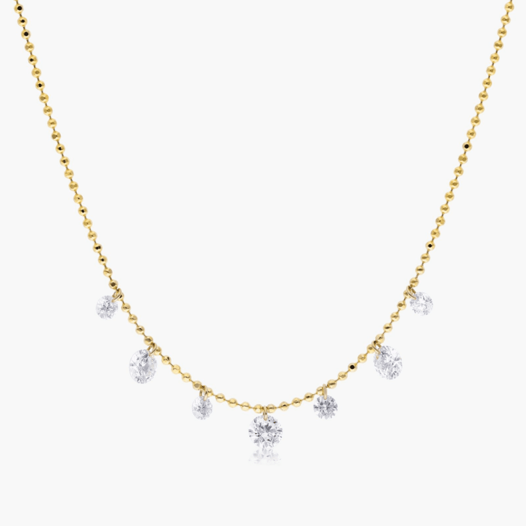 14K Yellow Gold Alternating Pierced Diamond Choker Necklace By Brevani at James Allen