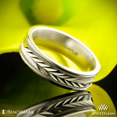 14k White Gold Benchmark RECF7603 Arrow Cut Wedding Ring at Whiteflash