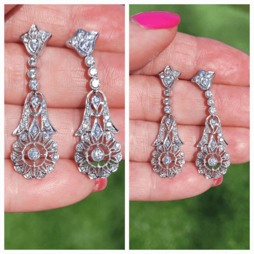 Vintage old cut diamond earrings
