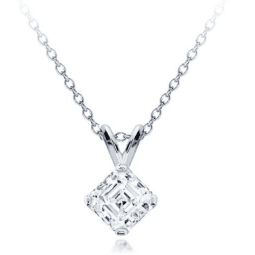 Asscher diamond solitaire pendant at adiamor